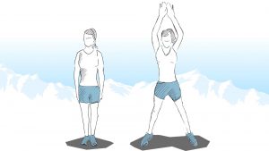 1 . تمرین جامپینگ جکس (Jumping Jacks)